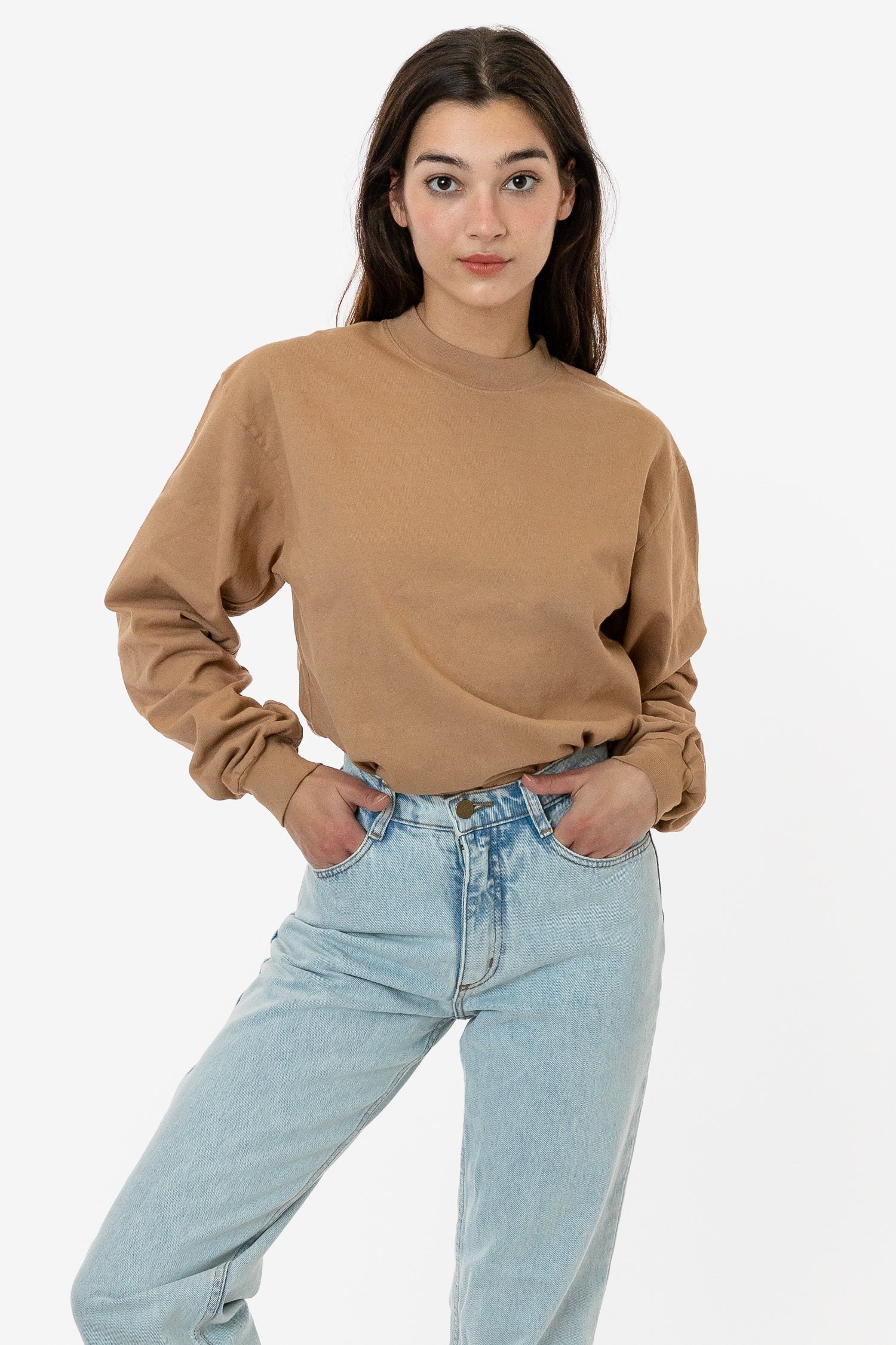 1406GD Unisex - Long Sleeve Garment Dye Mockneck T-Shirt - Image 8