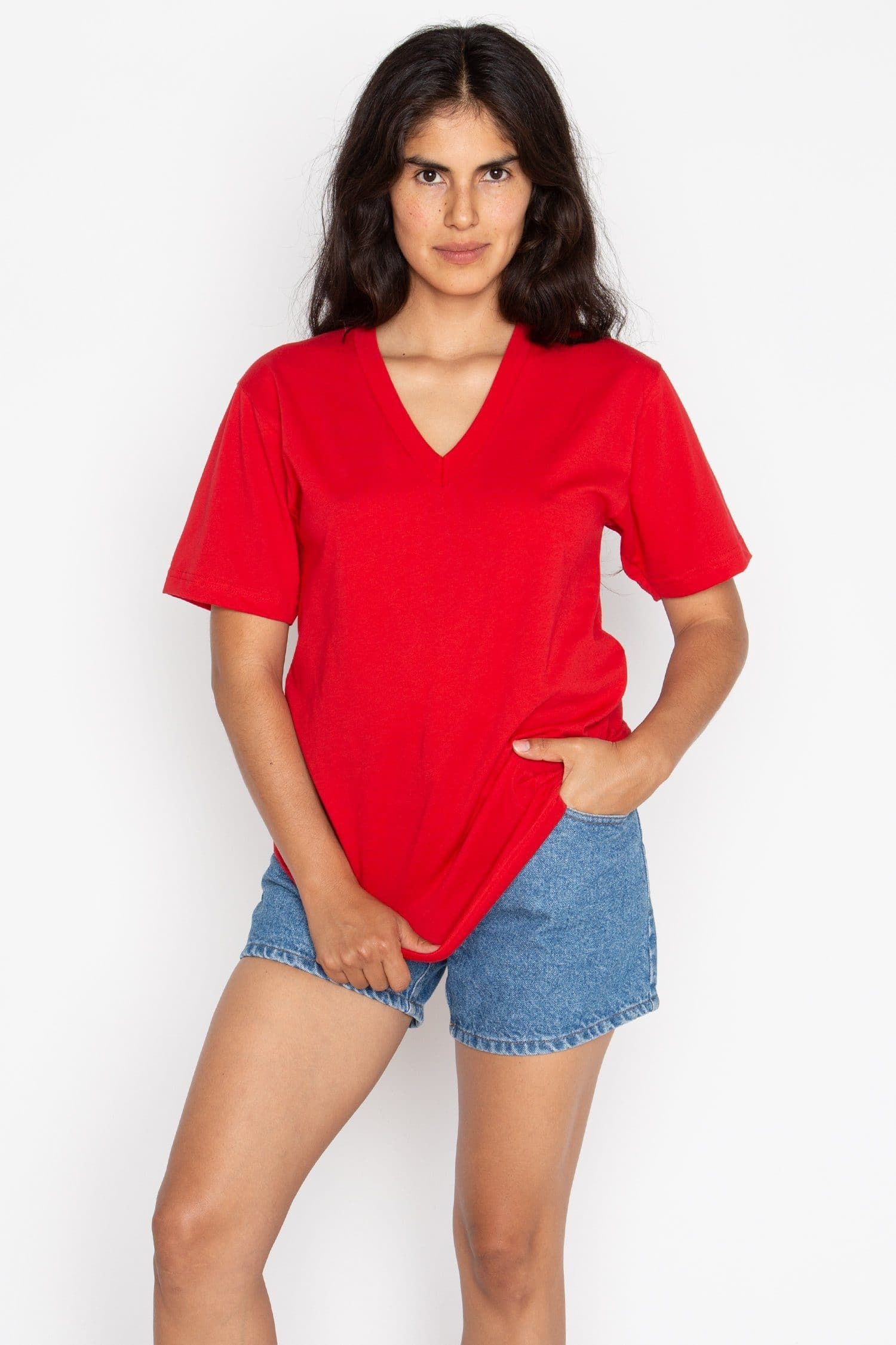 24056 - Fine Jersey V-Neck T-Shirt - Image 22