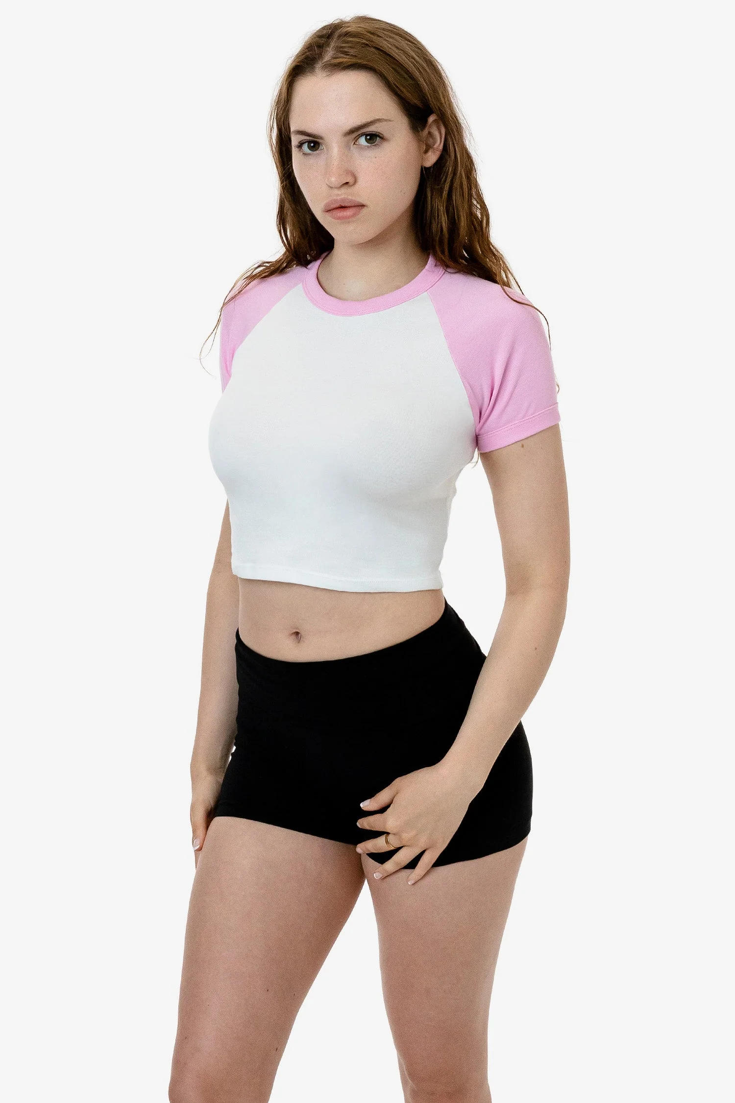 43077 - Baby Rib Short Sleeve Cropped Raglan - Image 11