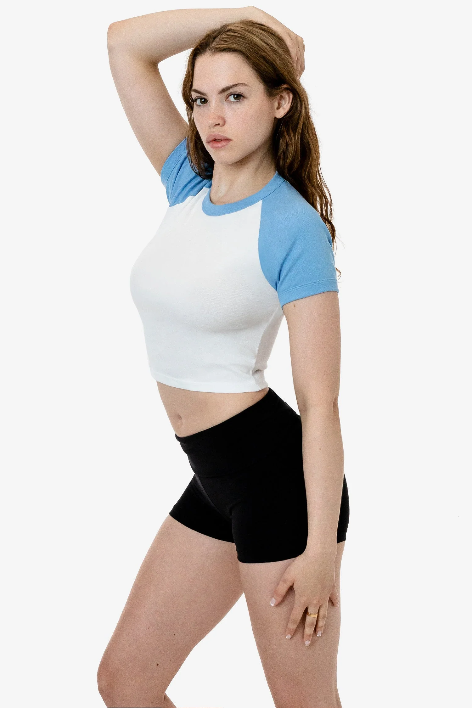 43077 - Baby Rib Short Sleeve Cropped Raglan - Image 14