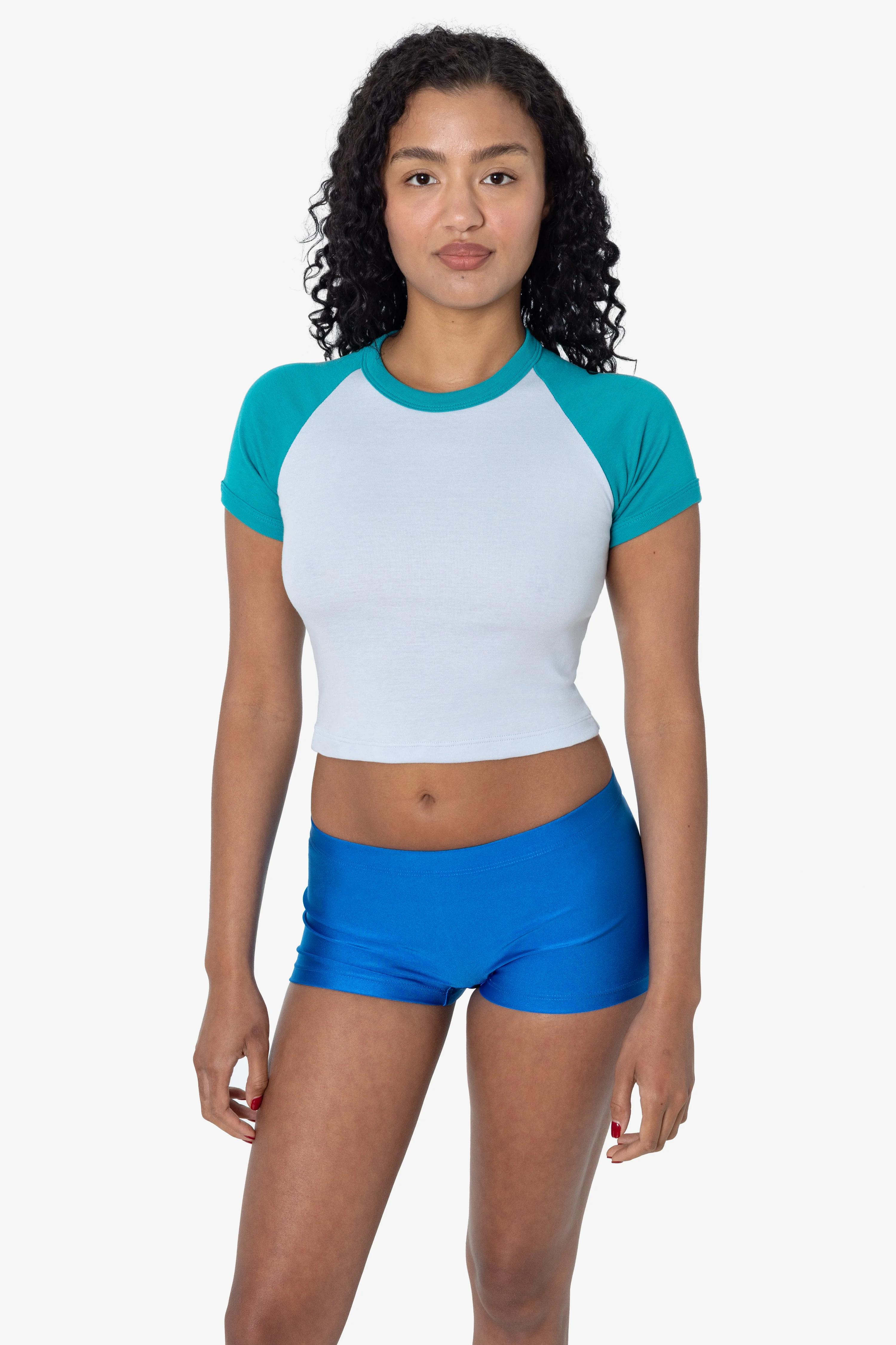 43077 - Baby Rib Short Sleeve Cropped Raglan - Image 6