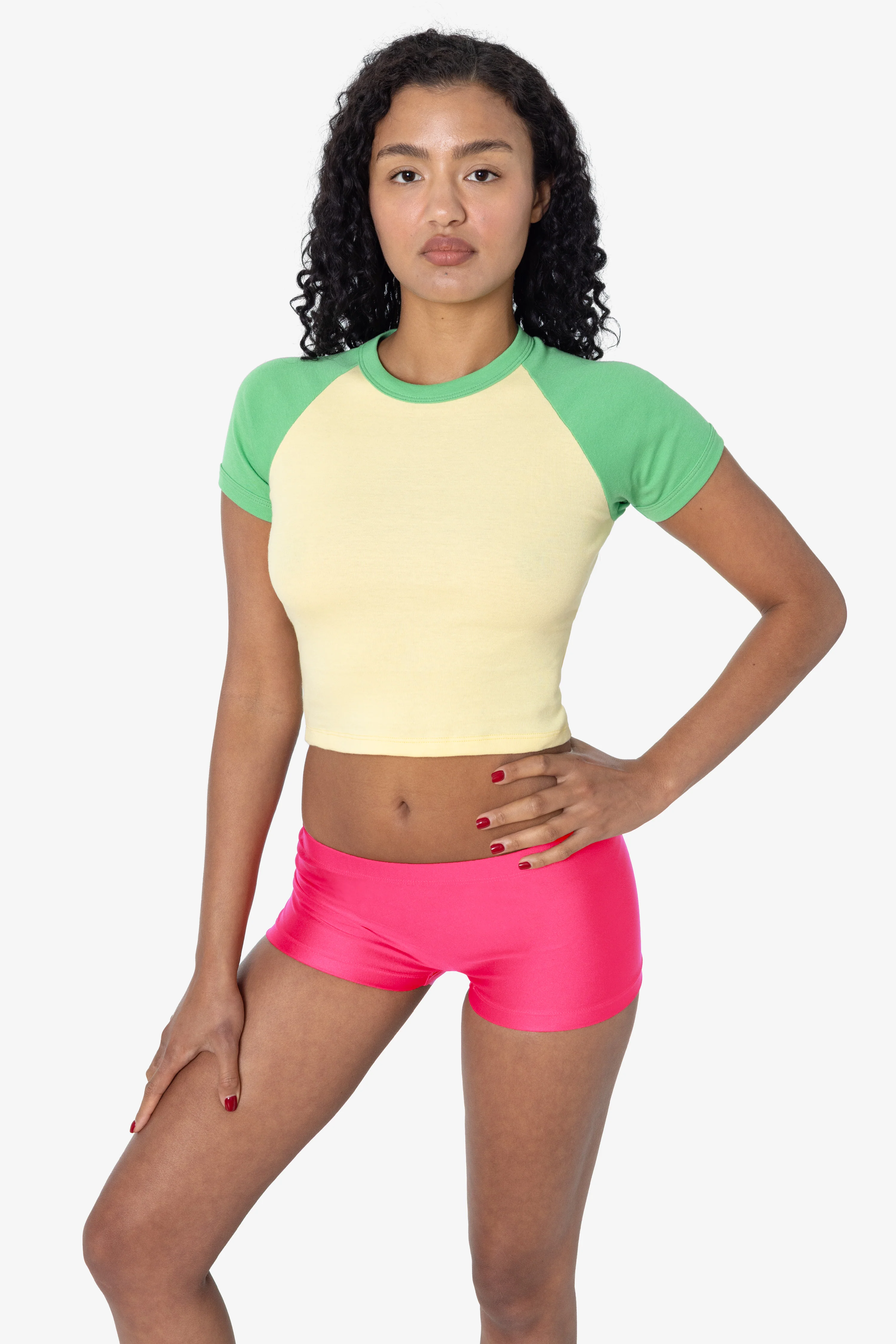 43077 - Baby Rib Short Sleeve Cropped Raglan - Image 7