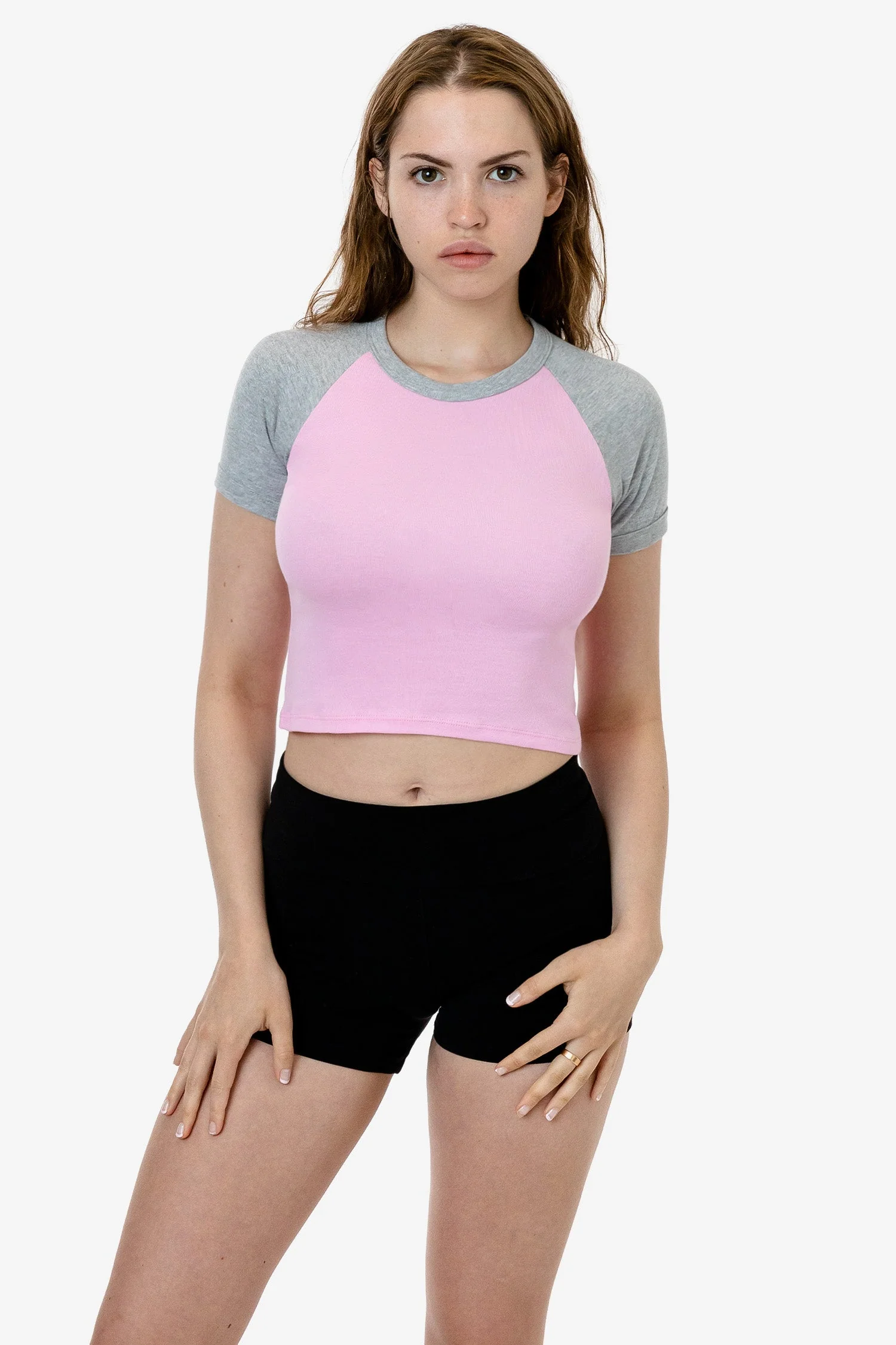 43077 - Baby Rib Short Sleeve Cropped Raglan - Image 9