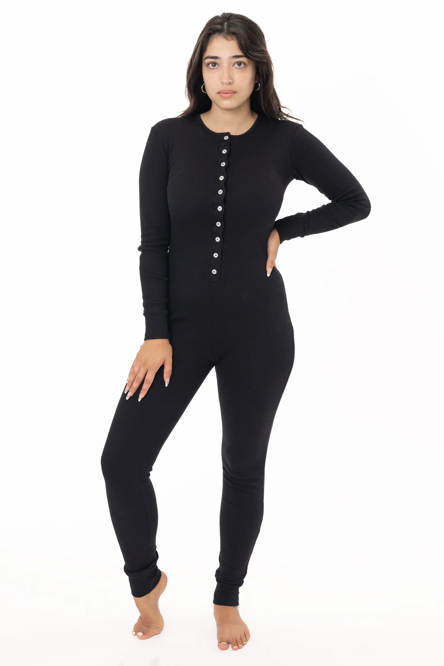 4390 - Poly Cotton Rib Henley One Piece - Image 8