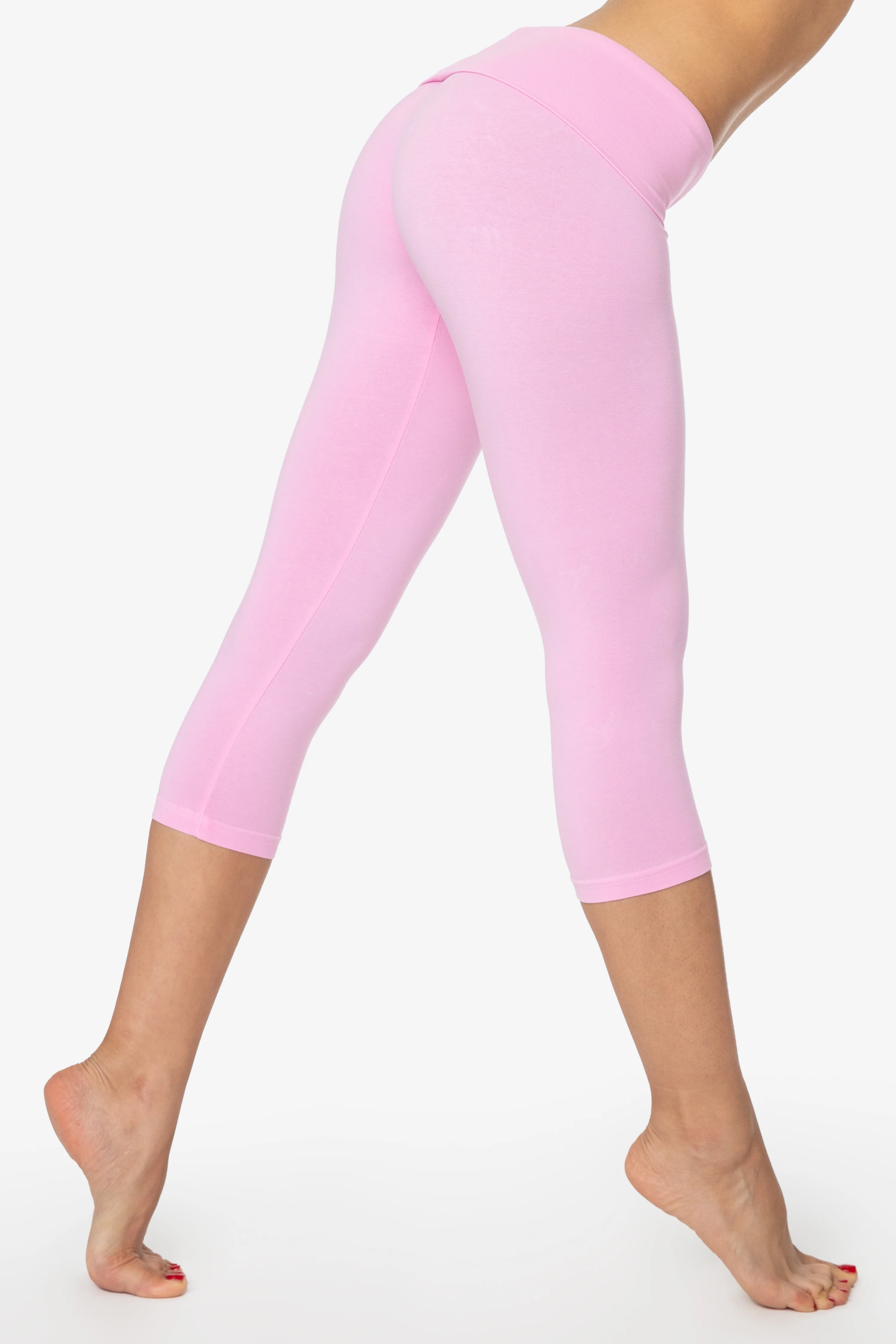 8346GD - Garment Dye Cotton Spandex Cropped Yoga Legging - Image 2