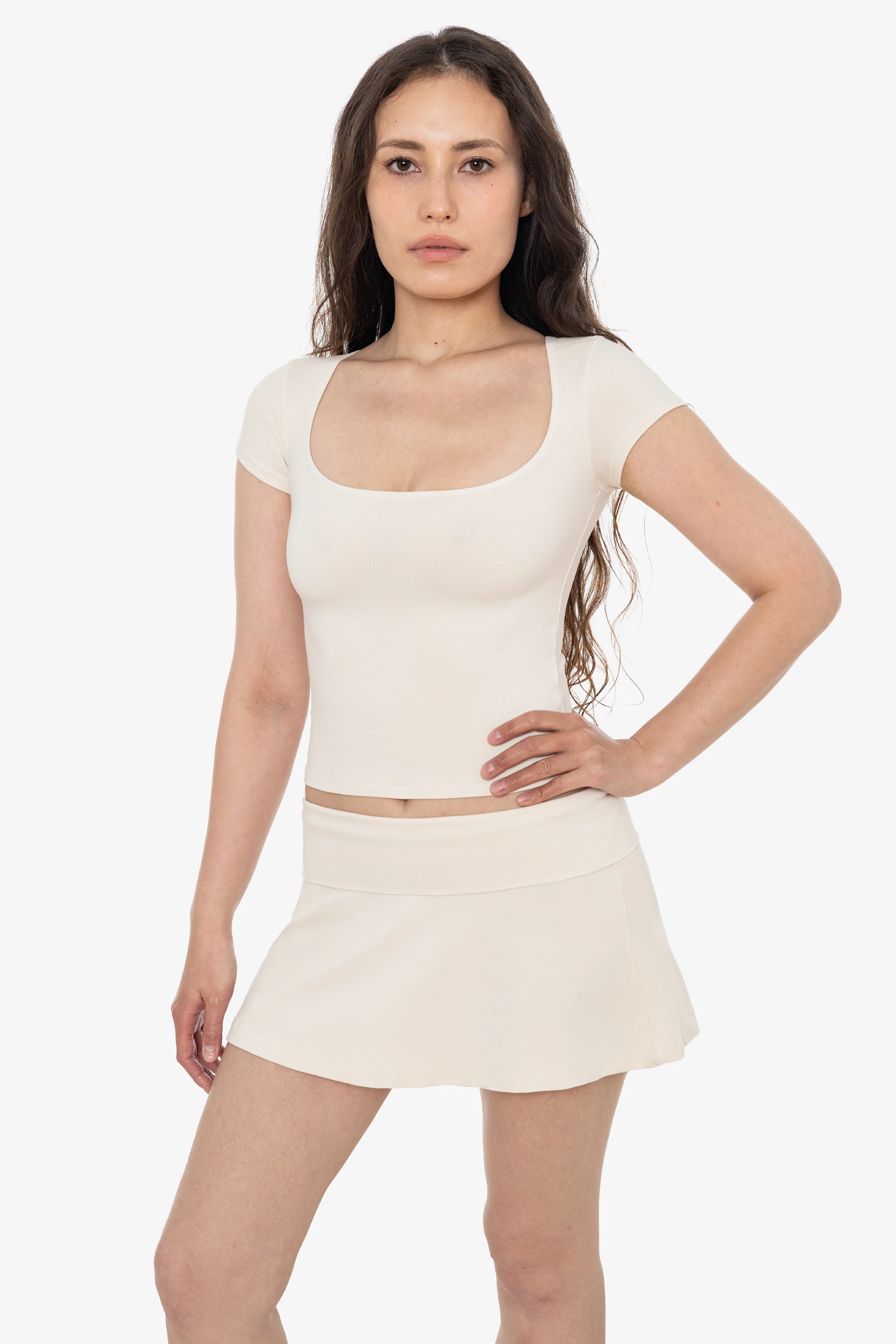 8355GD - Garment Dye Cotton Spandex Squareneck Top - Image 3