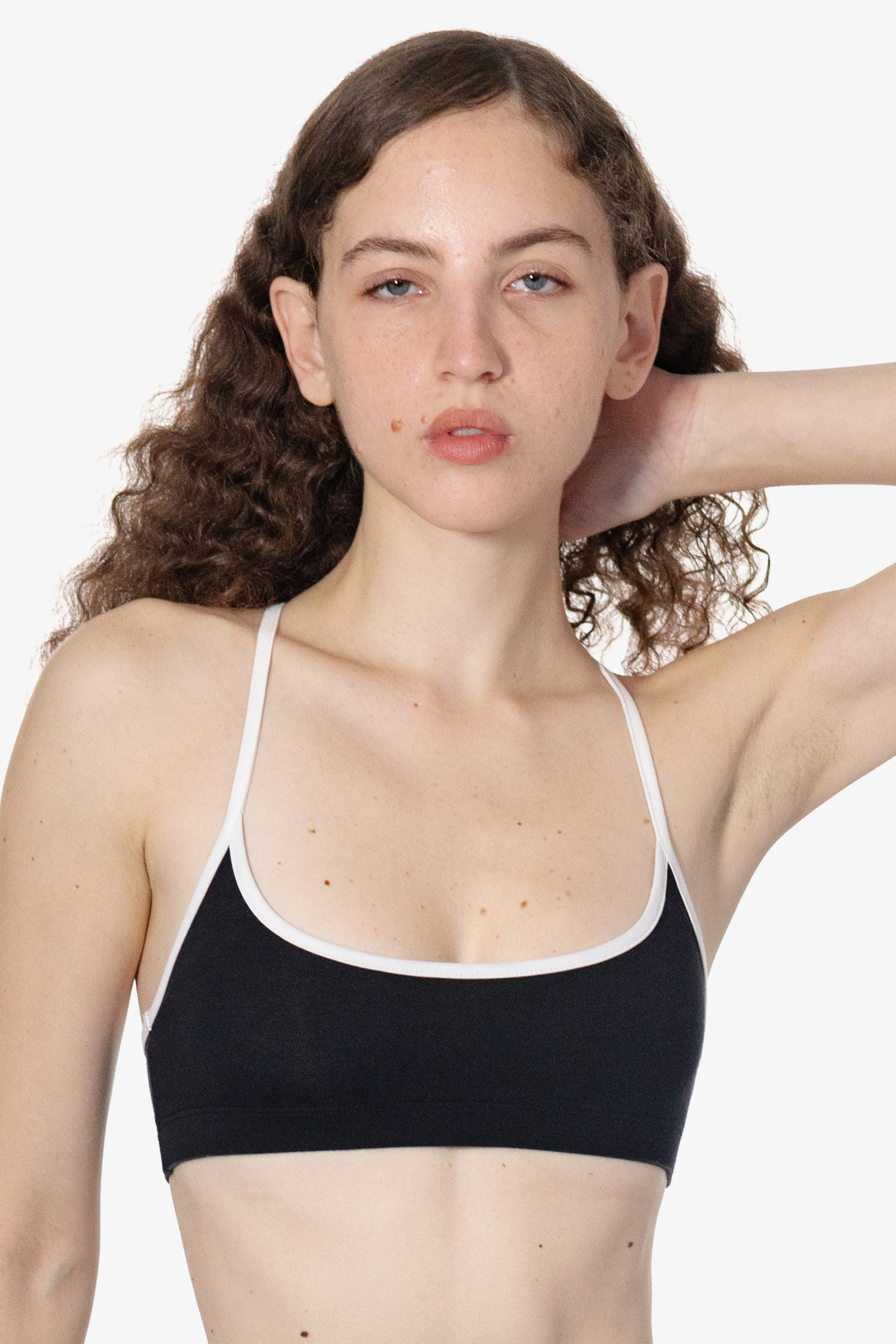 83586 - Cotton Spandex Contrast Racerback Sports Bra - Image 6