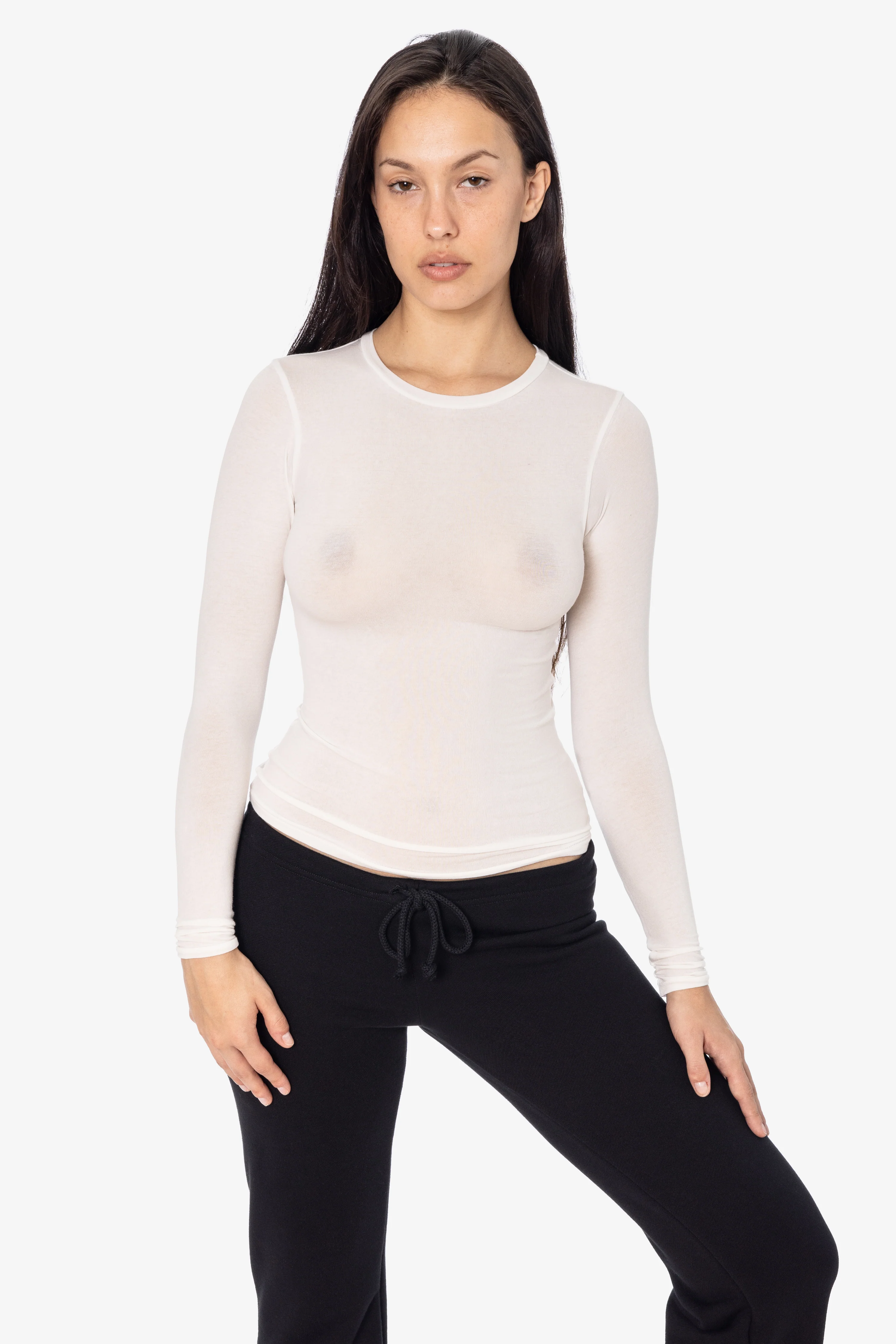 CC307 - Long Sleeve Cheesecloth Fitted T-Shirt - Image 2