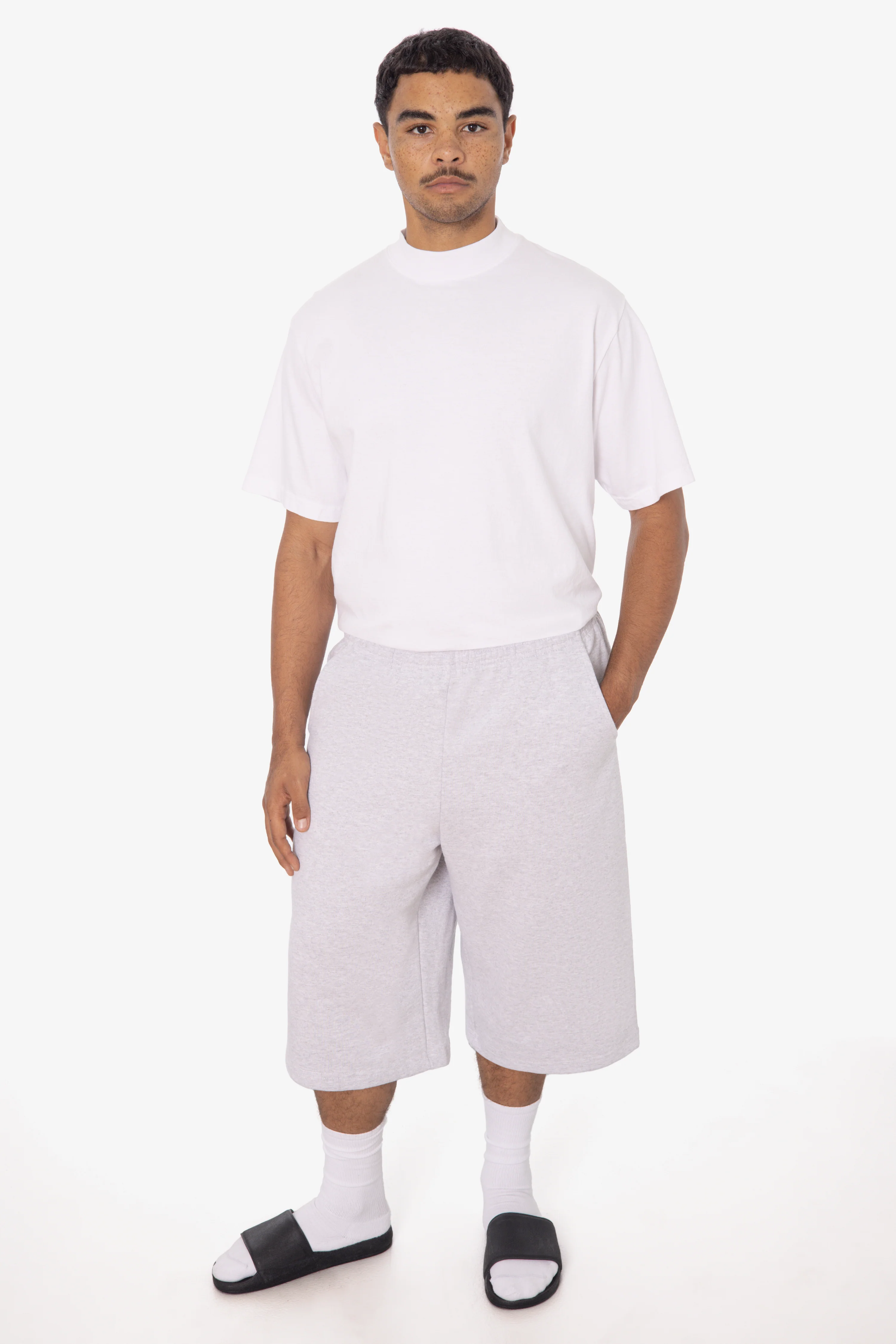 HF-442 - Heavy Fleece Extra Wide Sweat Shorts - Image 5