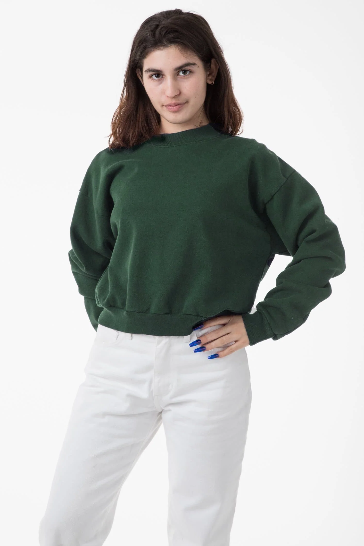 HF06 - Heavy Fleece Cropped Mock Neck Pullover (Garment Dye) - Image 17