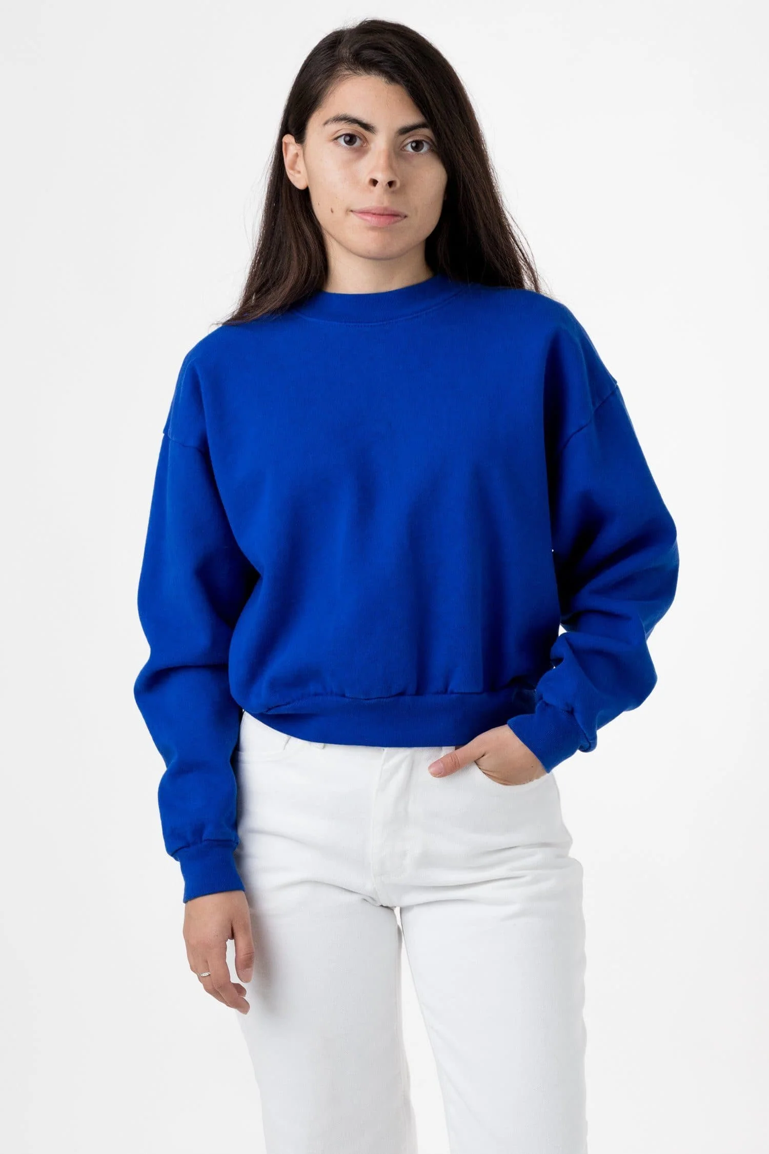 HF06 - Heavy Fleece Cropped Mock Neck Pullover (Garment Dye) - Image 23