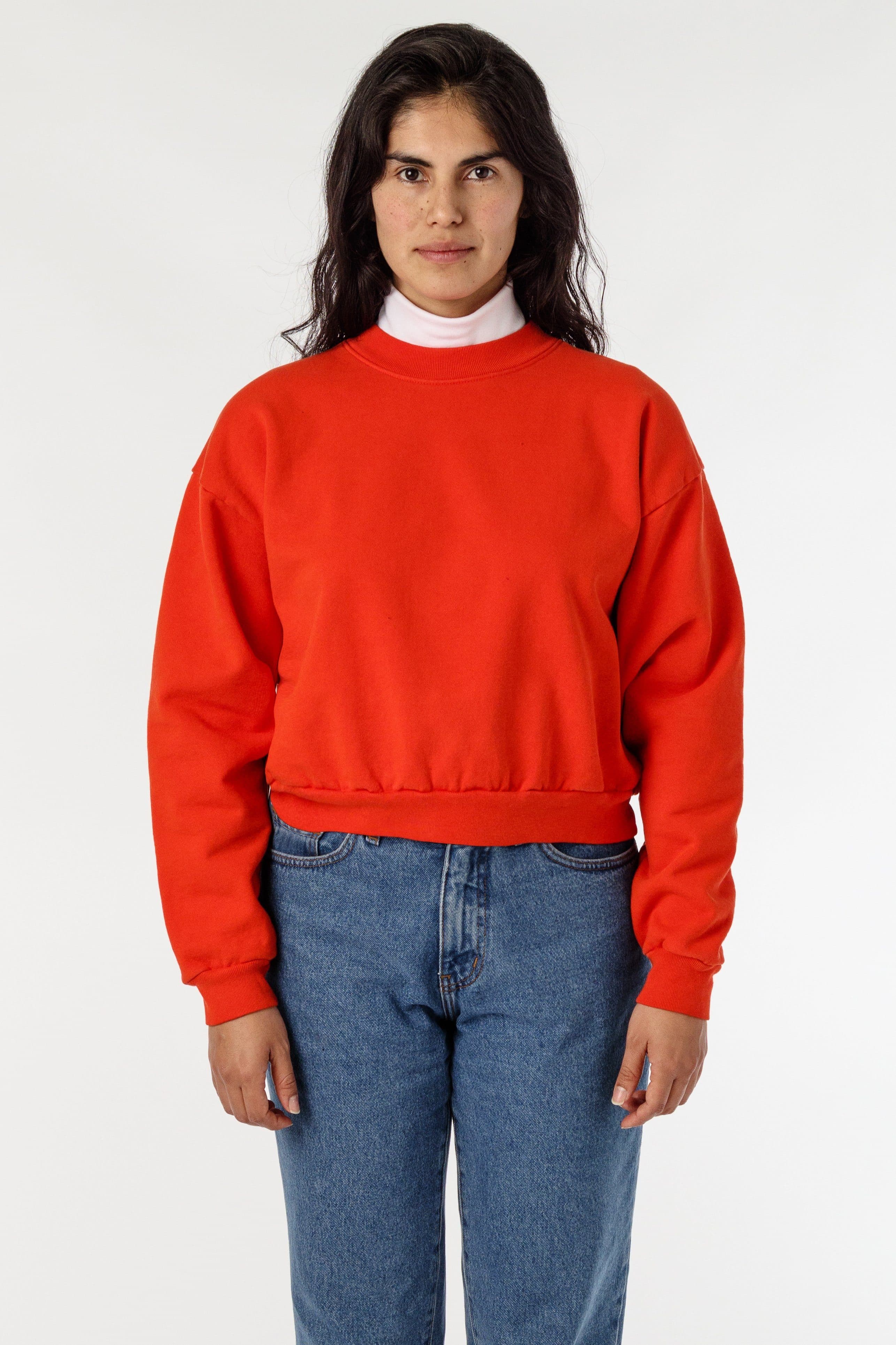 HF06 - Heavy Fleece Cropped Mock Neck Pullover (Garment Dye) - Image 31