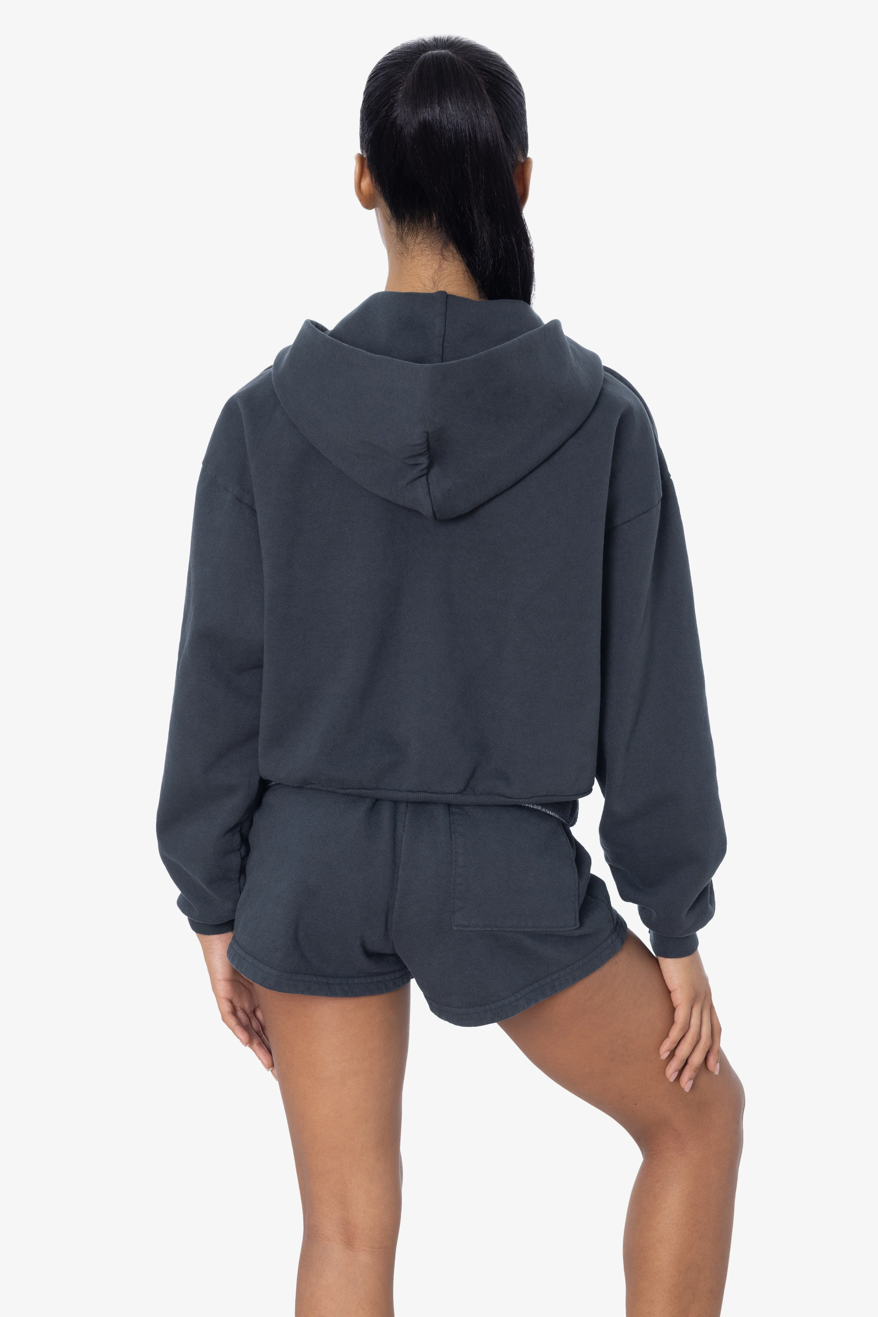 HF16 - Heavy Fleece Cropped Zip-Up Hoodie (Garment Dye) - Image 27