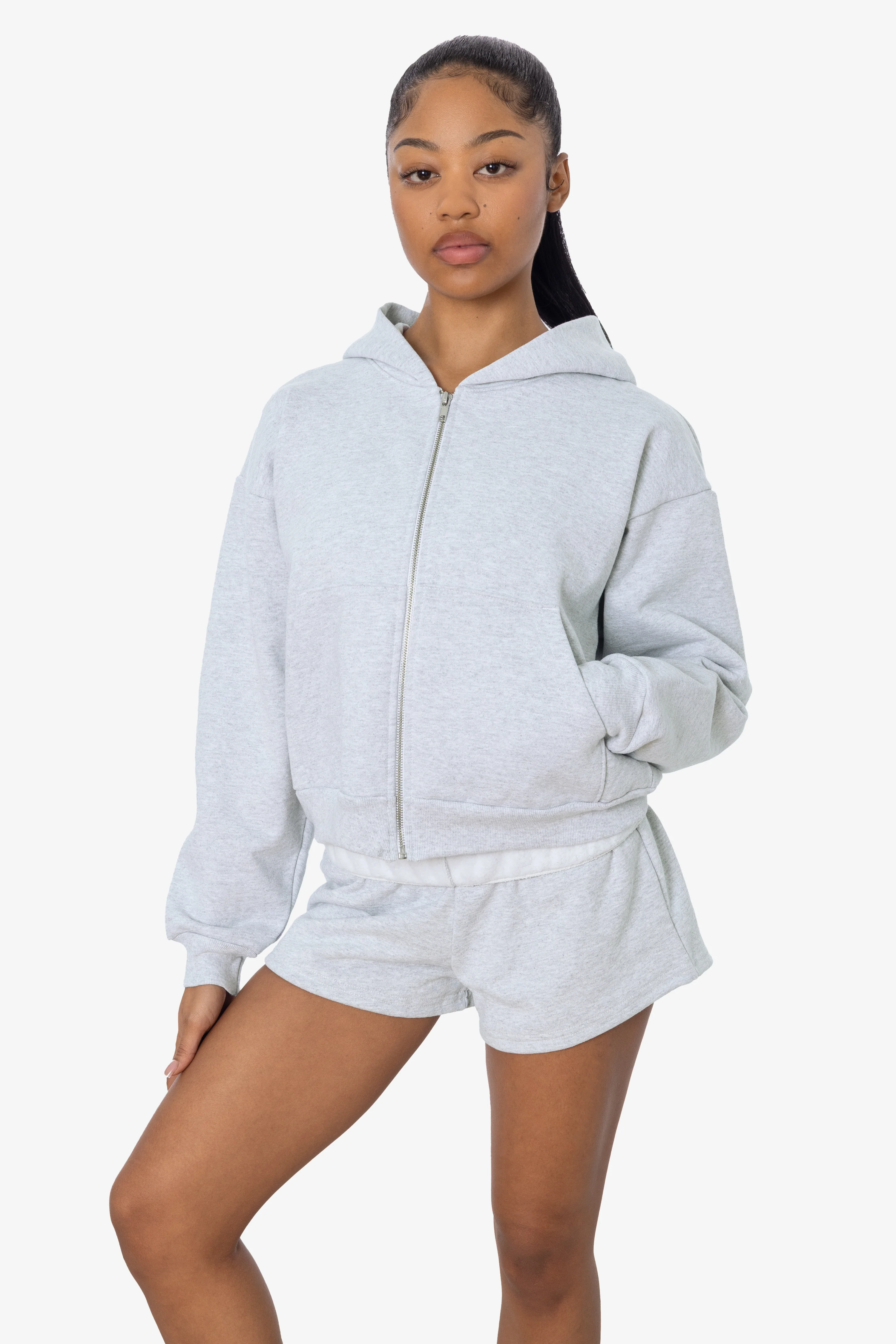 HF16 - Heavy Fleece Cropped Zip-Up Hoodie (Garment Dye) - Image 4