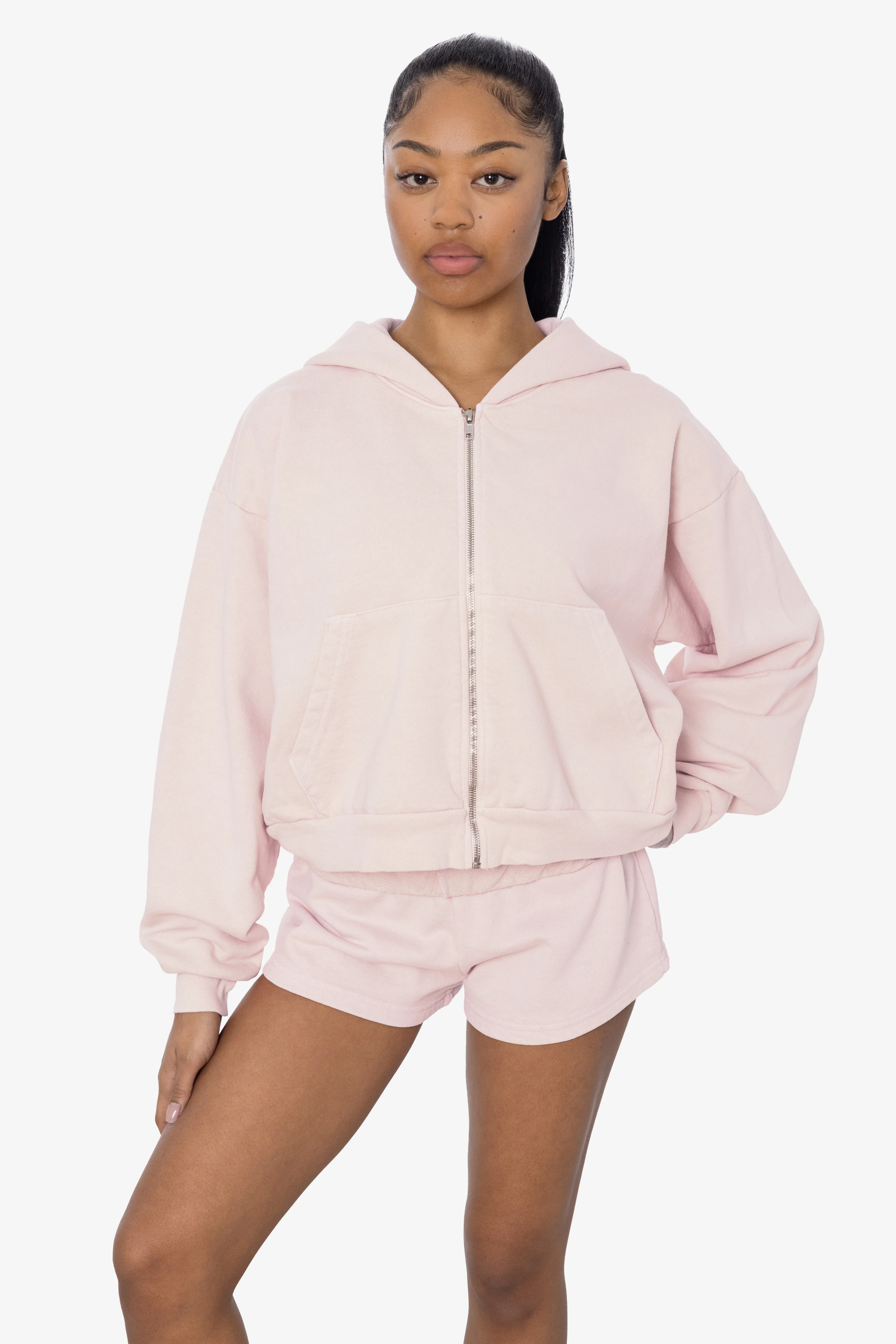 HF16 - Heavy Fleece Cropped Zip-Up Hoodie (Garment Dye) - Image 43