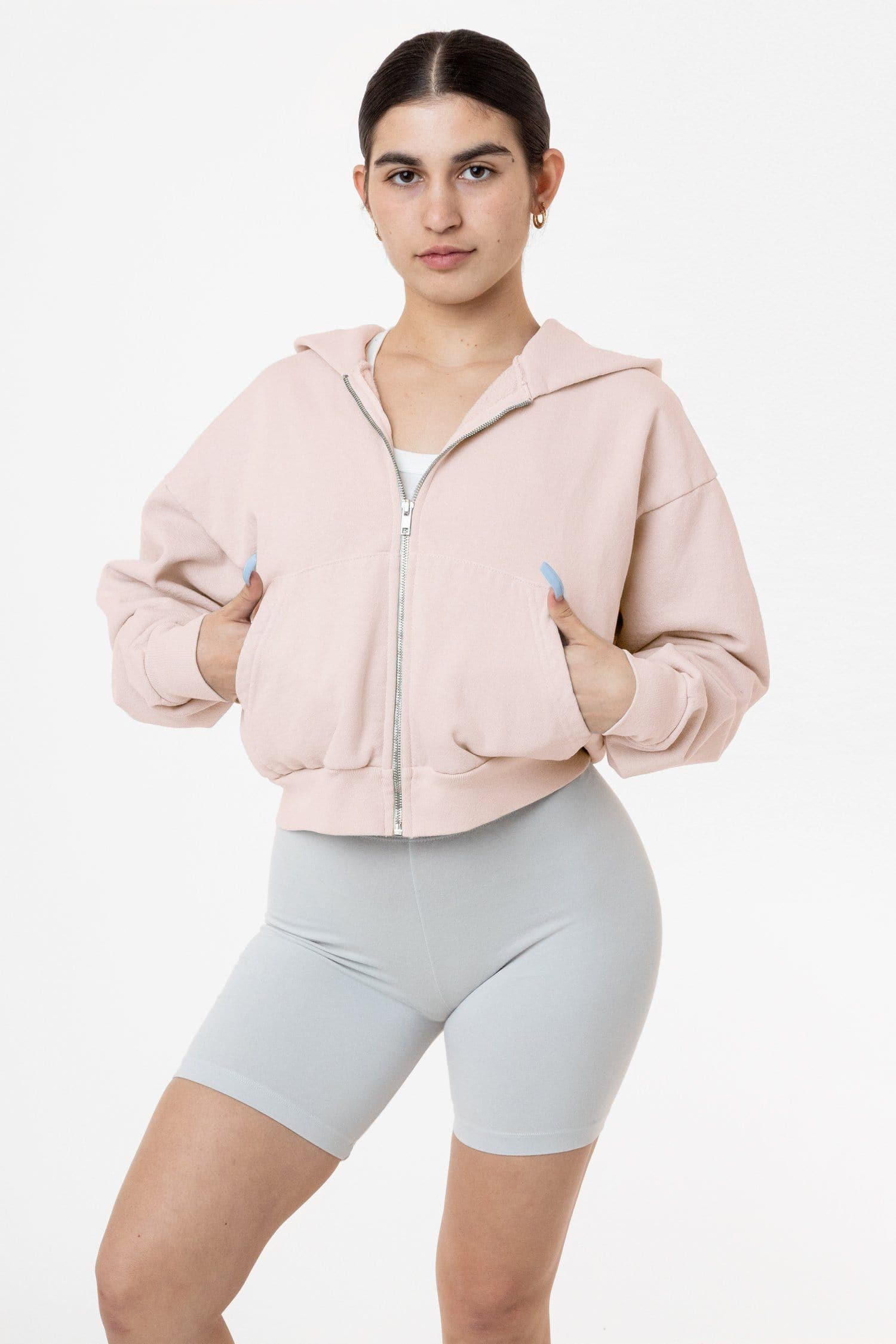 HF16 - Heavy Fleece Cropped Zip-Up Hoodie (Garment Dye) - Image 51