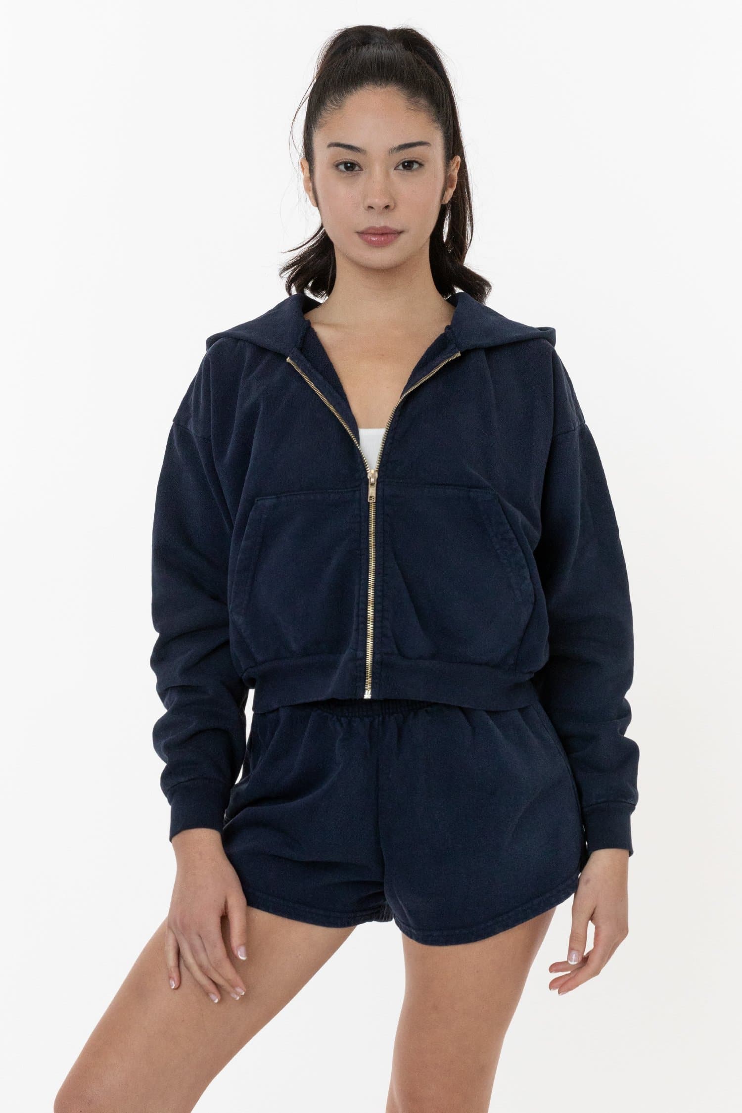 HF16 - Heavy Fleece Cropped Zip-Up Hoodie (Garment Dye) - Image 61