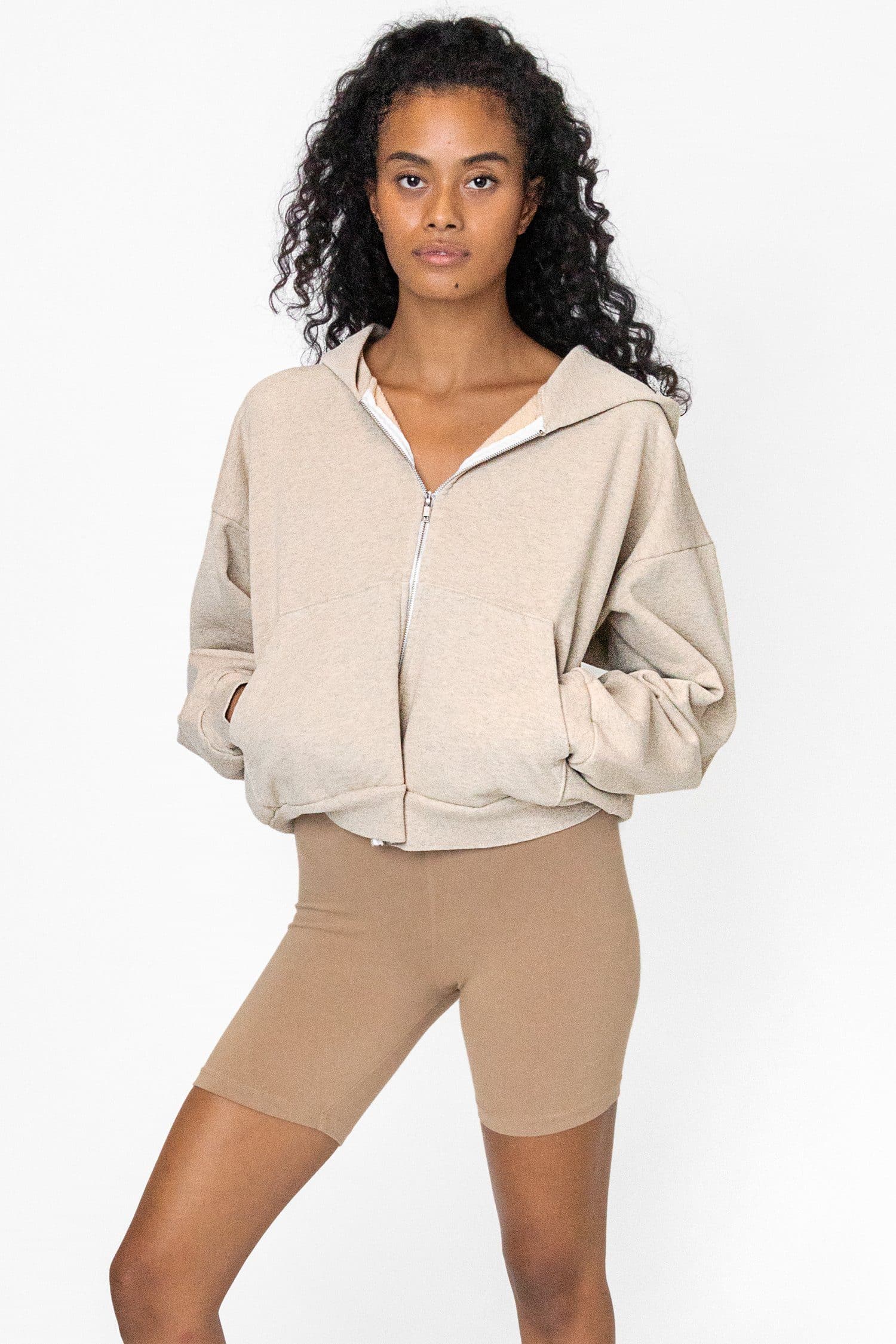 HF16 - Heavy Fleece Cropped Zip-Up Hoodie (Garment Dye) - Image 62