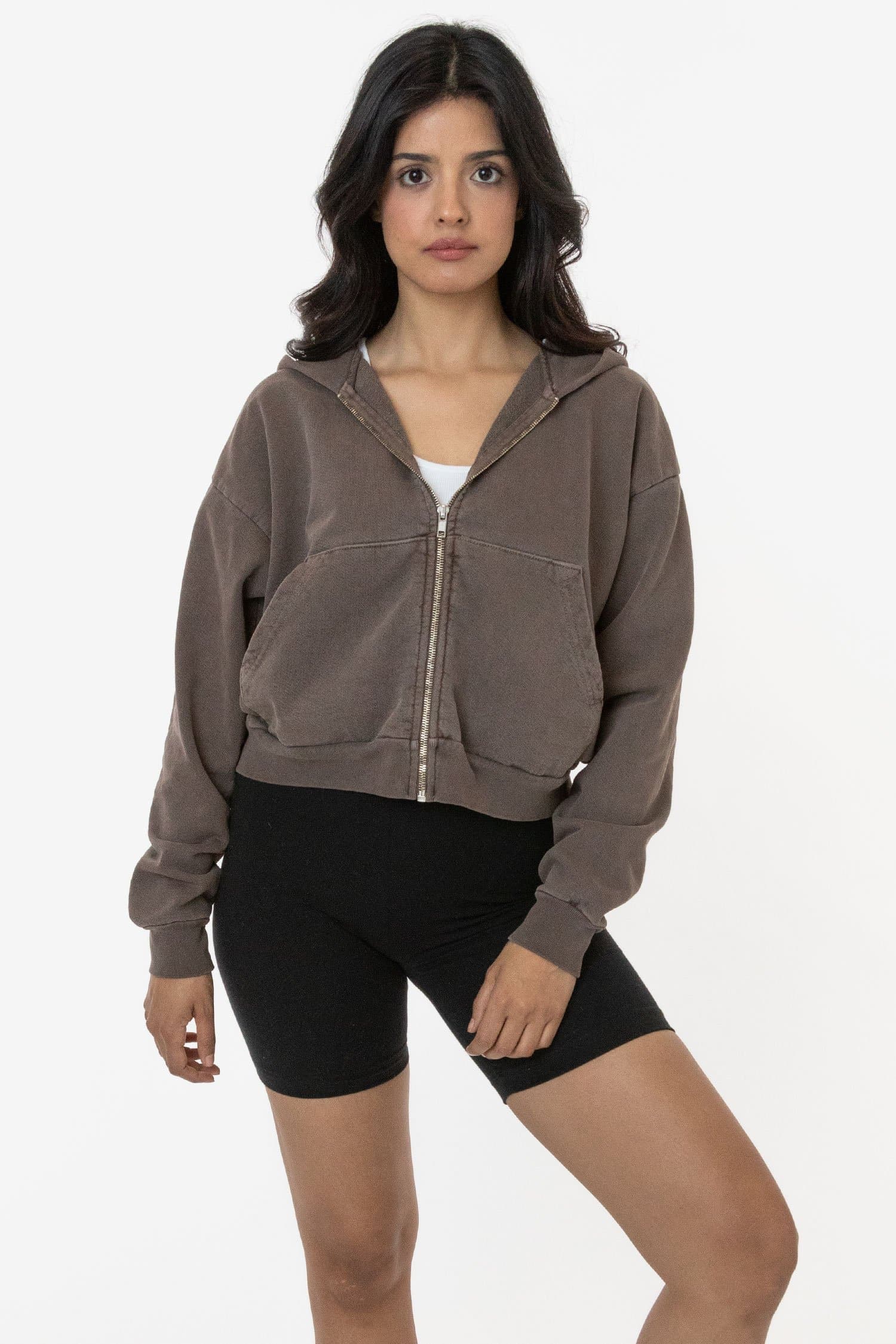 HF16 - Heavy Fleece Cropped Zip-Up Hoodie (Garment Dye) - Image 64