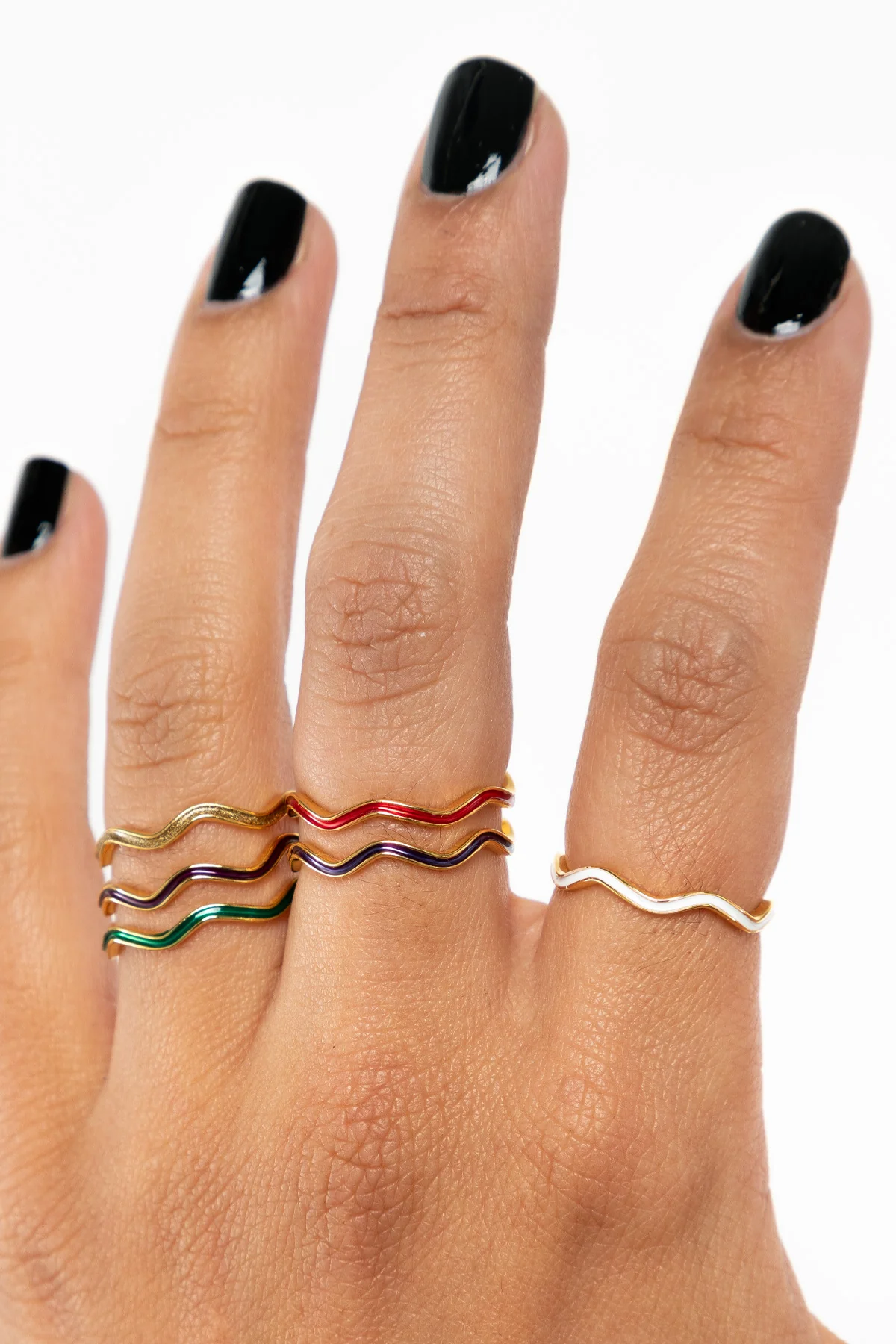 JWLWER - Wavy Enameled Stacking Ring - Image 32