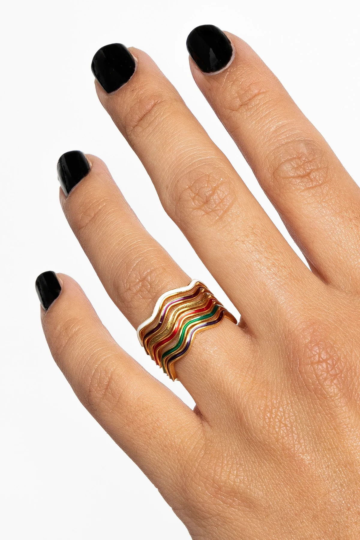 JWLWER - Wavy Enameled Stacking Ring - Image 5