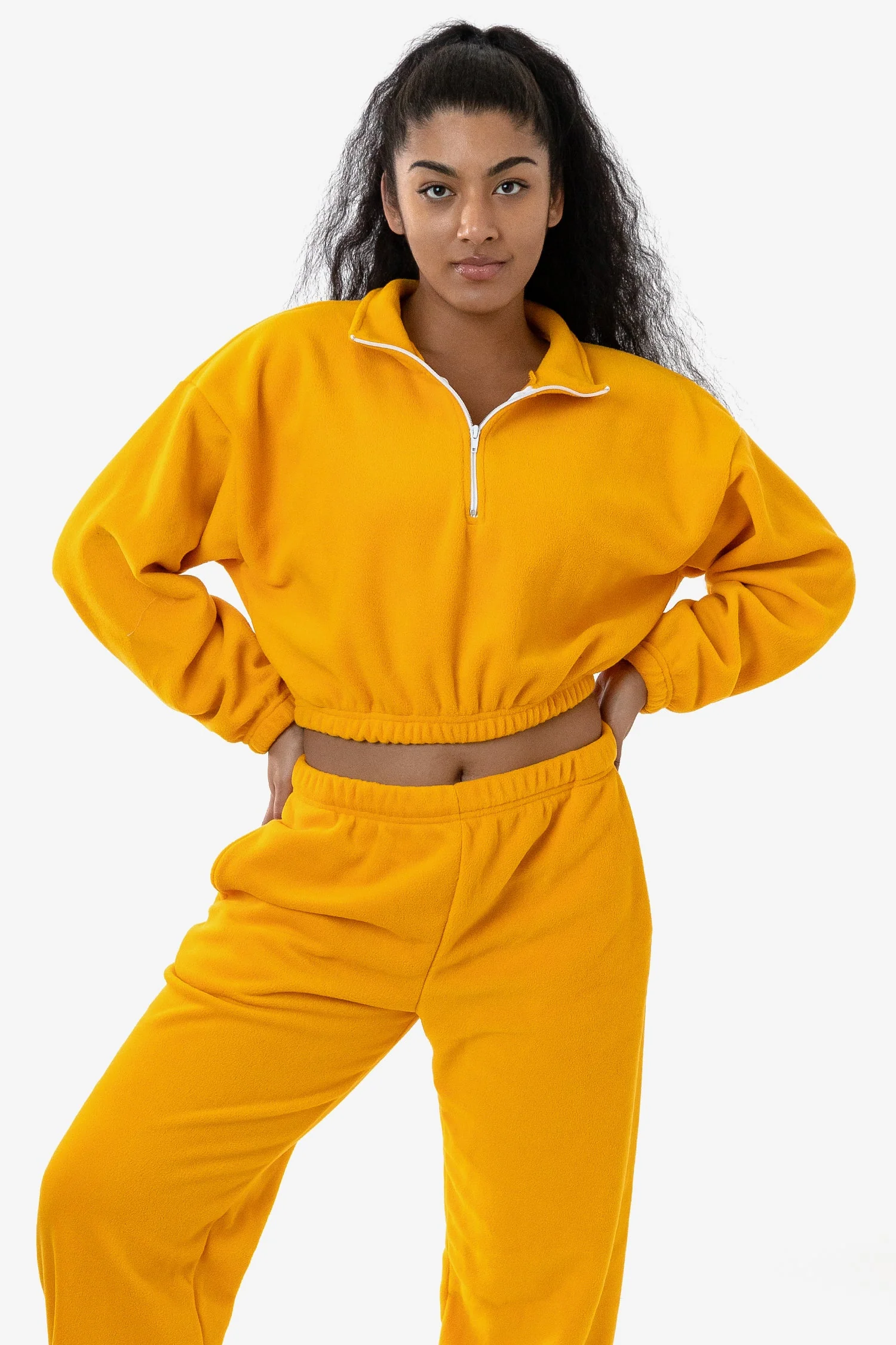 PF306 - Cropped Polar Fleece Half Zip Pullover - Image 28
