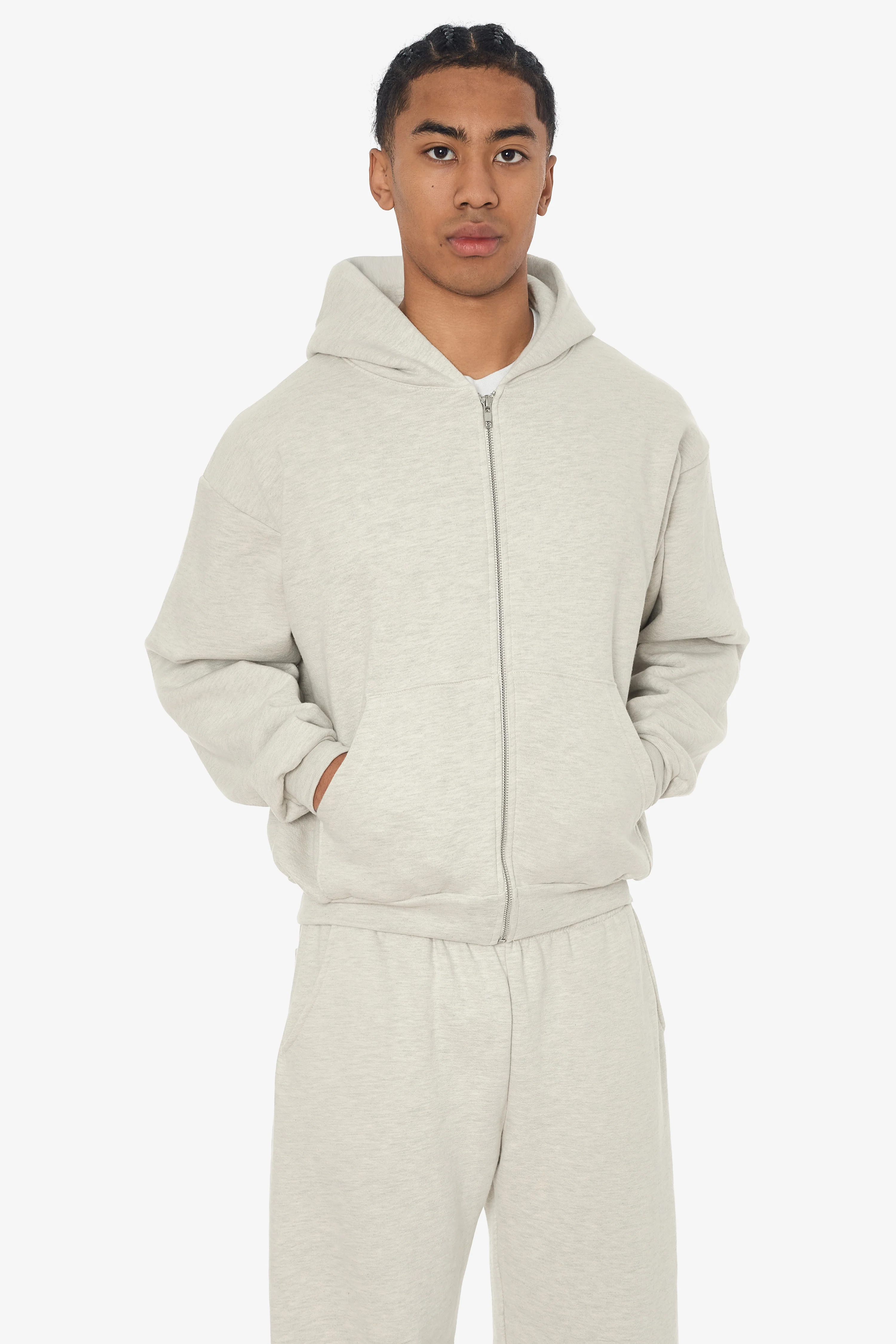 SF410 - 12oz Scour Fleece Cropped Zip Up Hoodie - Image 2