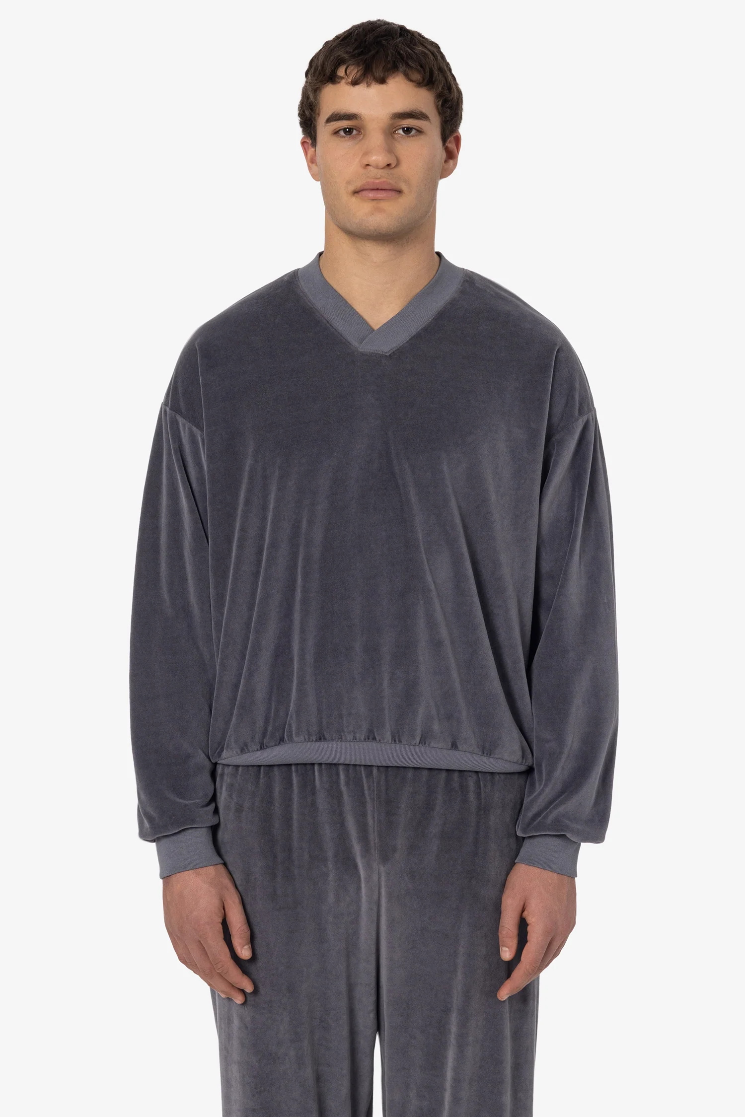 VLR56GD - Garment Dye Velour V-neck Sweatshirt - Image 2